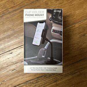 Vibe Auto Cup Holder Phone Mount 3.5" Max Grip 360° Rotating Car Holder